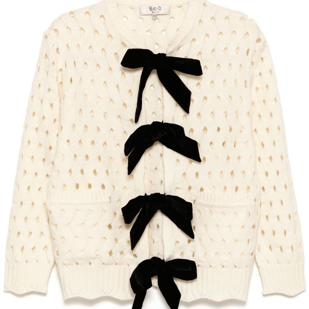 Sea New York Leia Cream Knit Cardigan- size medium